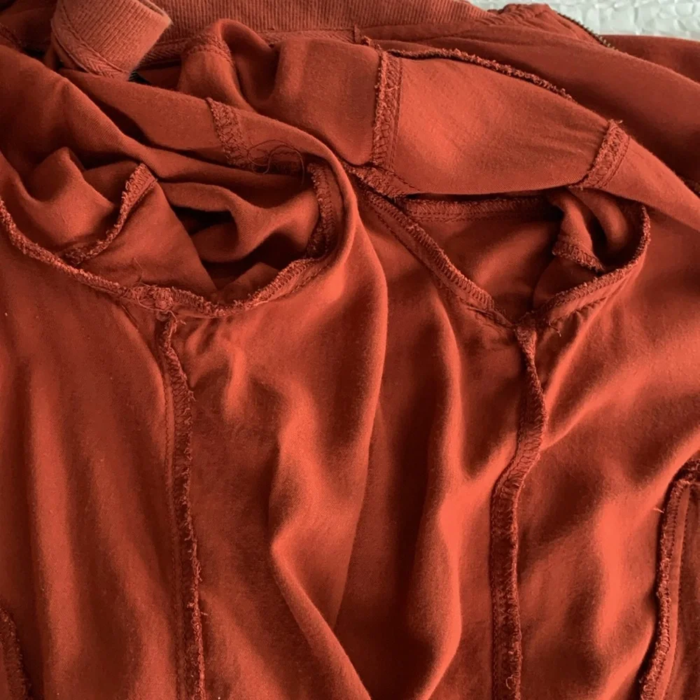 MAURICES Women’s Full Zip Bomber Jacket Rust Orange Thin Lightweight Elastic‎ XS